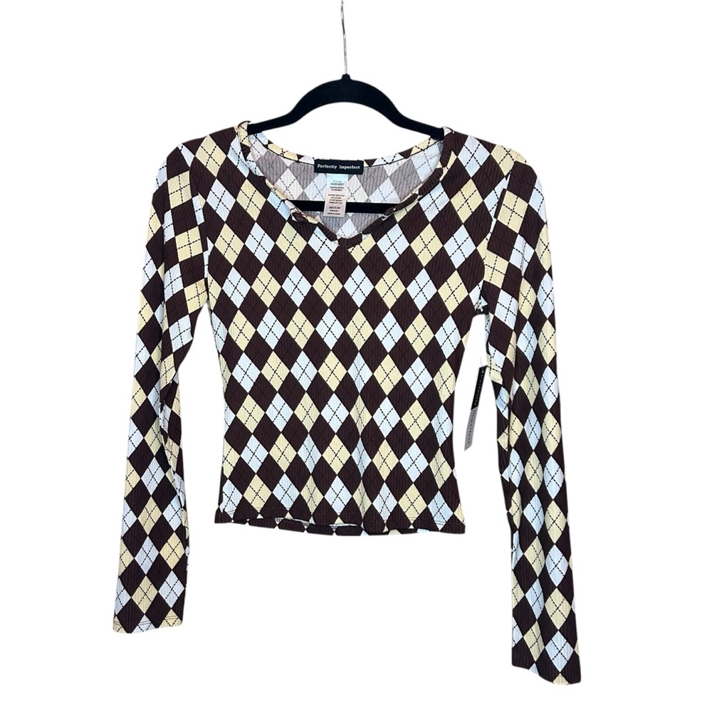 NWT Checked Top by Perfectly Imperfect